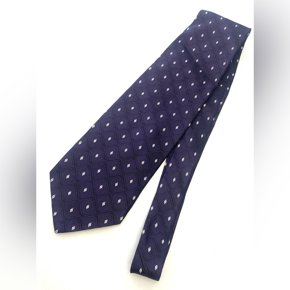 JoS. A. Bank Navy Blue Micro Diamond Silk Necktie
